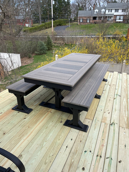 Trestle X Outdoor Bench All Weather HDPE Patio Seating For Outdoors