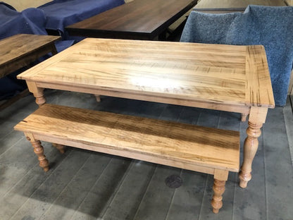 Thick Spindle Leg Bench 18 Inch High Designed To Pair With Thick Spindle Leg Table