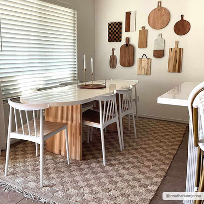 Checkered Jute Area Rug - Eco-Friendly Home Decor