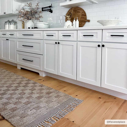 Checkered Jute Area Rug - Eco-Friendly Home Decor