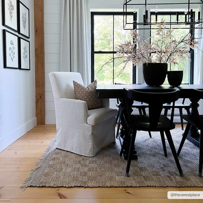 Checkered Jute Area Rug - Eco-Friendly Home Decor