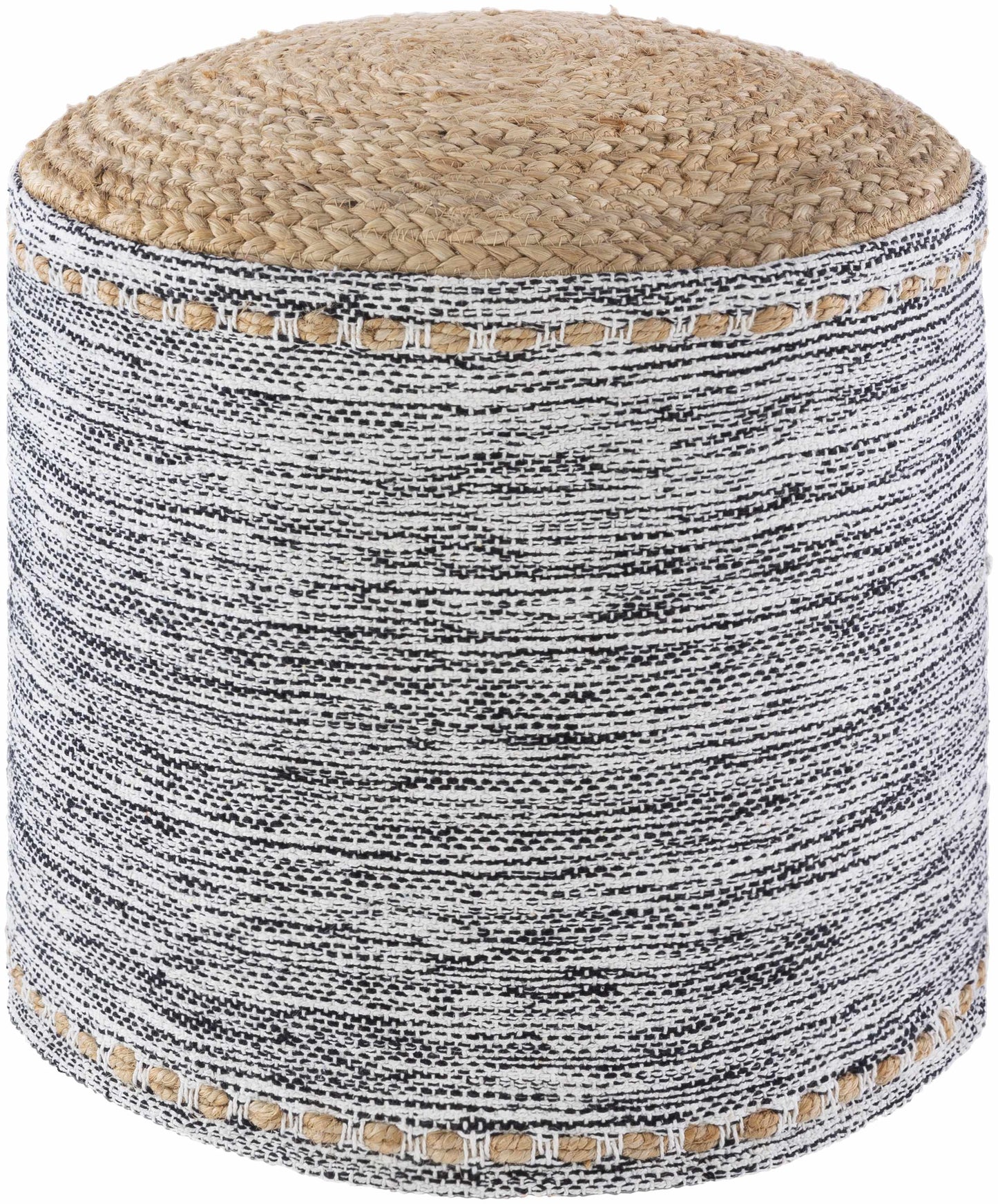 Lavenham Pouf Natural Woven Seat For Coastal And Traditional Interiors Tan Cotton Jute Blend