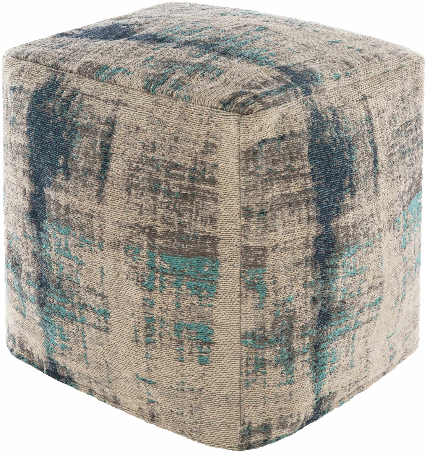 Albertville Knitted Gray Cotton Pouf Soft Seating Accent For Living Rooms