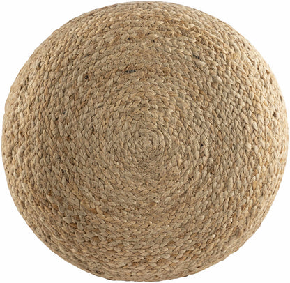 Lavertezzo Brick Red Knitted Cotton Pouf Versatile Footrest and Extra Seating