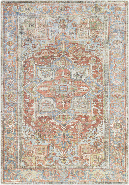 Washable Rust Area Rug - Stylish Durable Easy to Clean