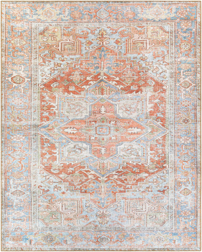 Washable Rust Area Rug - Stylish Durable Easy to Clean