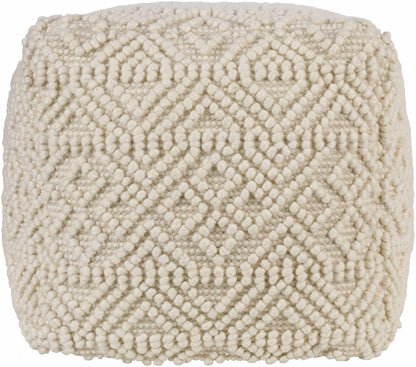 Mesudiye Pouf Cream Handwoven Accent Piece For Living Rooms