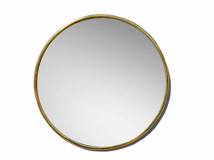 Round mirror with golden frame 