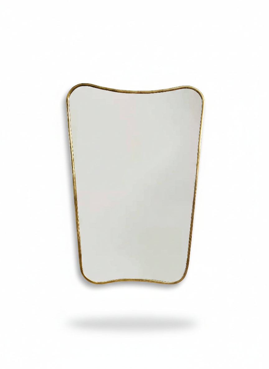 buttrefly brass wall mirror in white background 