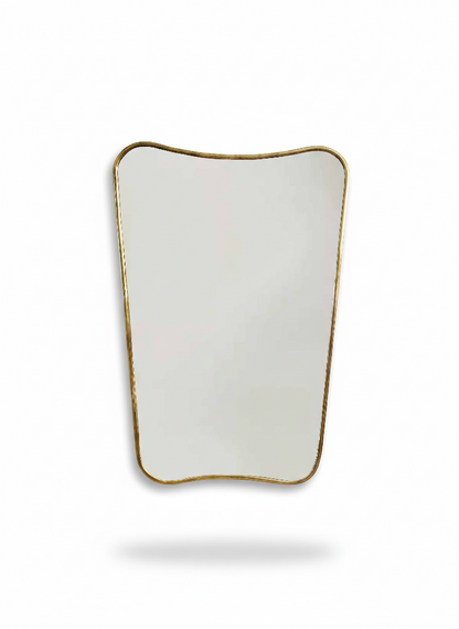 buttrefly brass wall mirror in white background 