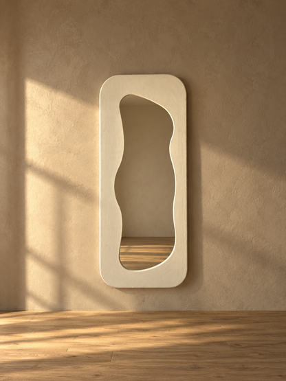Sculptural Wavy Floor Mirror | Handmade Modern Mirror