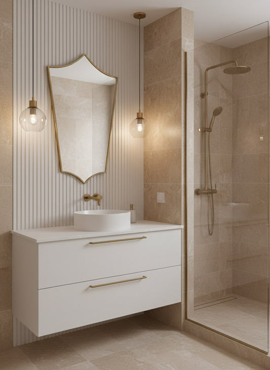 Organic shield brass mirror