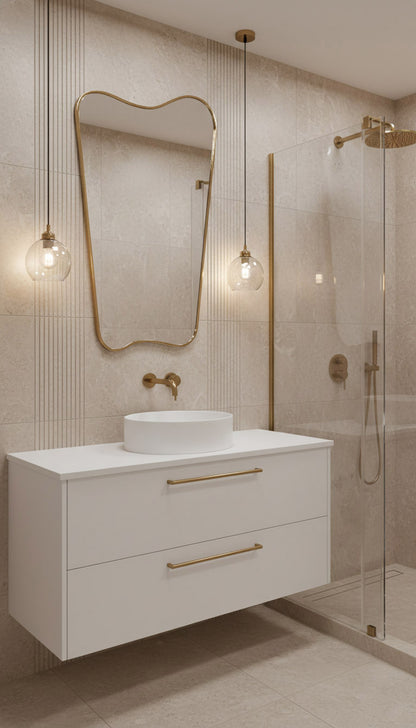 Organic brass vanity mirror
