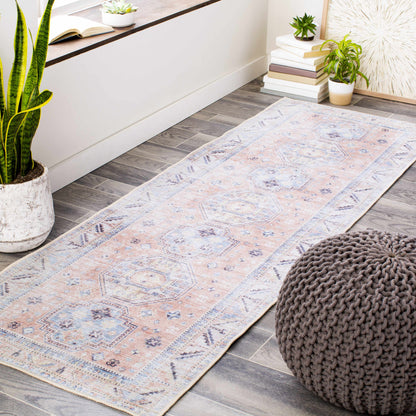 Morcott Peach Washable Area Rug - Soft Stylish Easy-Clean Home Decor