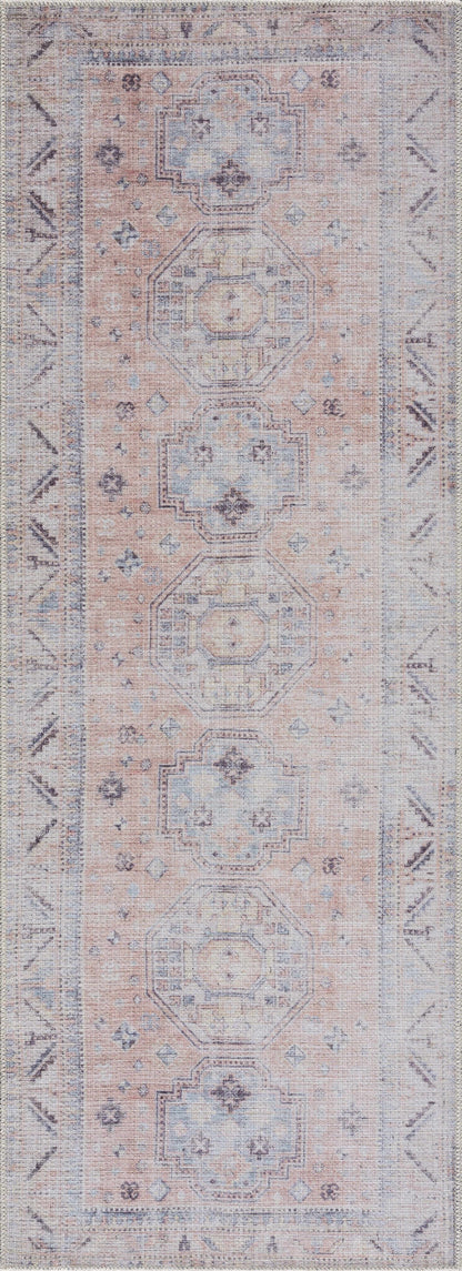Morcott Peach Washable Area Rug - Soft Stylish Easy-Clean Home Decor