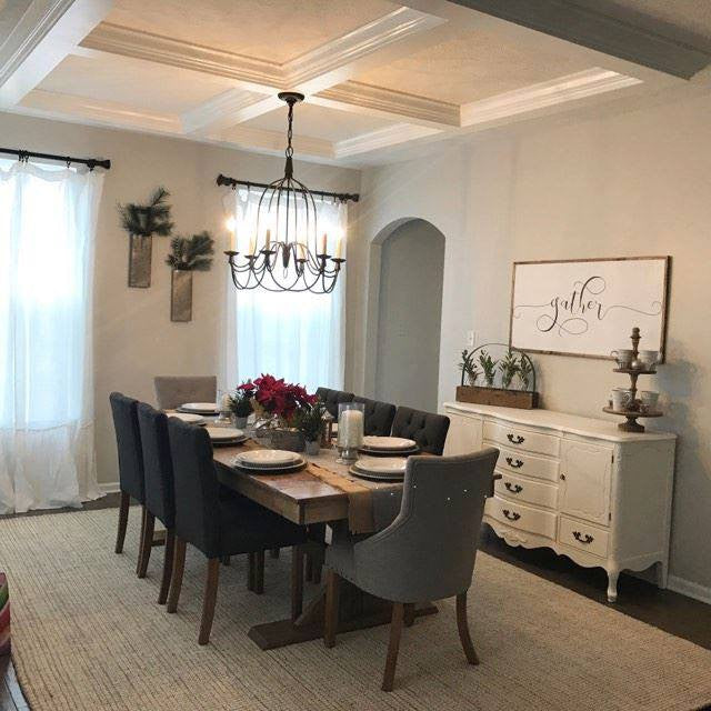 Trestle Farmhouse Dining Table Custom Built Hardwood Finish Options