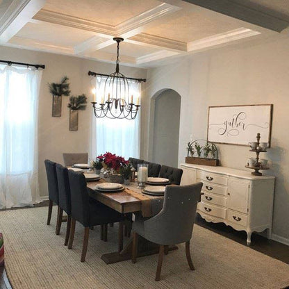 Trestle Farmhouse Dining Table Custom Built Hardwood Finish Options