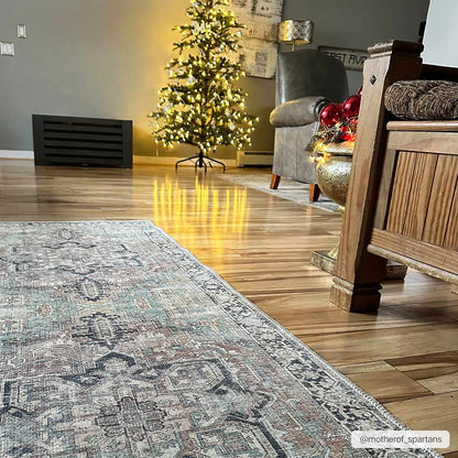 Washable Green Tumble Dry Rug - Soft and Durable
