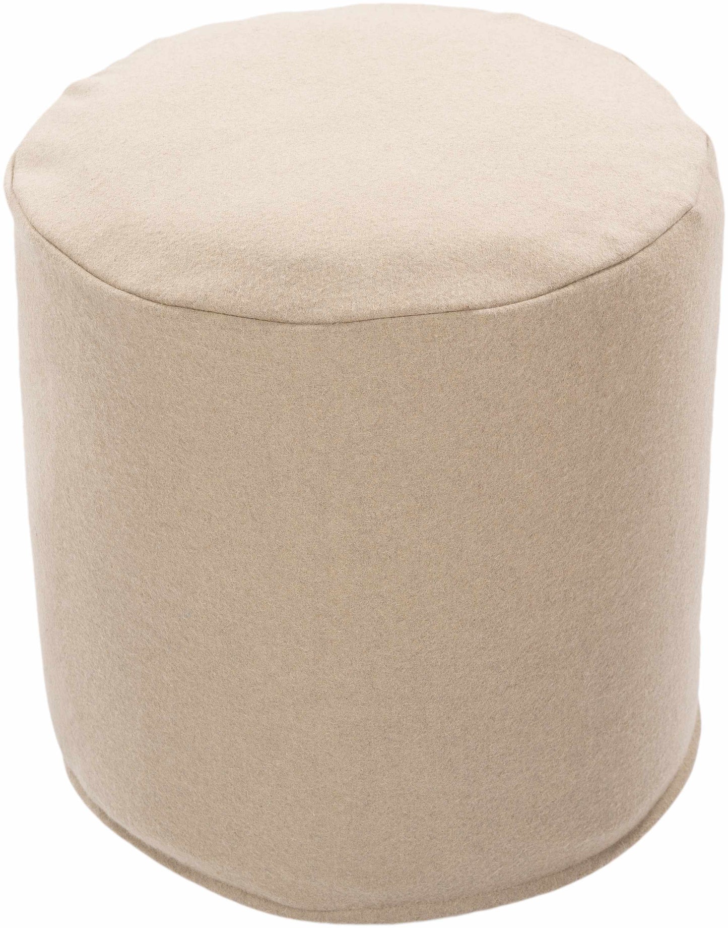 Marine Pouf Tan Felted Wool Footrest And Accent Seating For Living Rooms