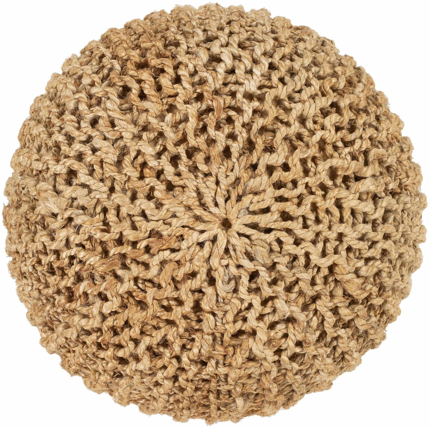 Merrittstown Cotton Knitted Pouf Natural Footrest