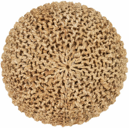 Merrittstown Cotton Knitted Pouf Natural Footrest