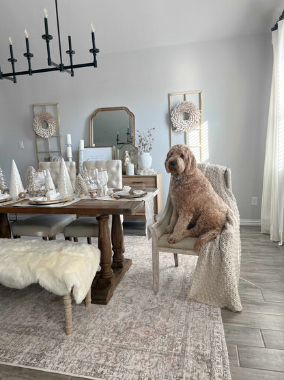 Washable Cream Area Rug - Soft Stylish Home Decor
