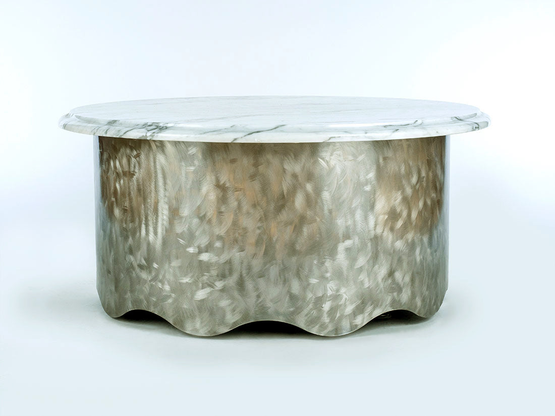 Marble-patterned container on a white background