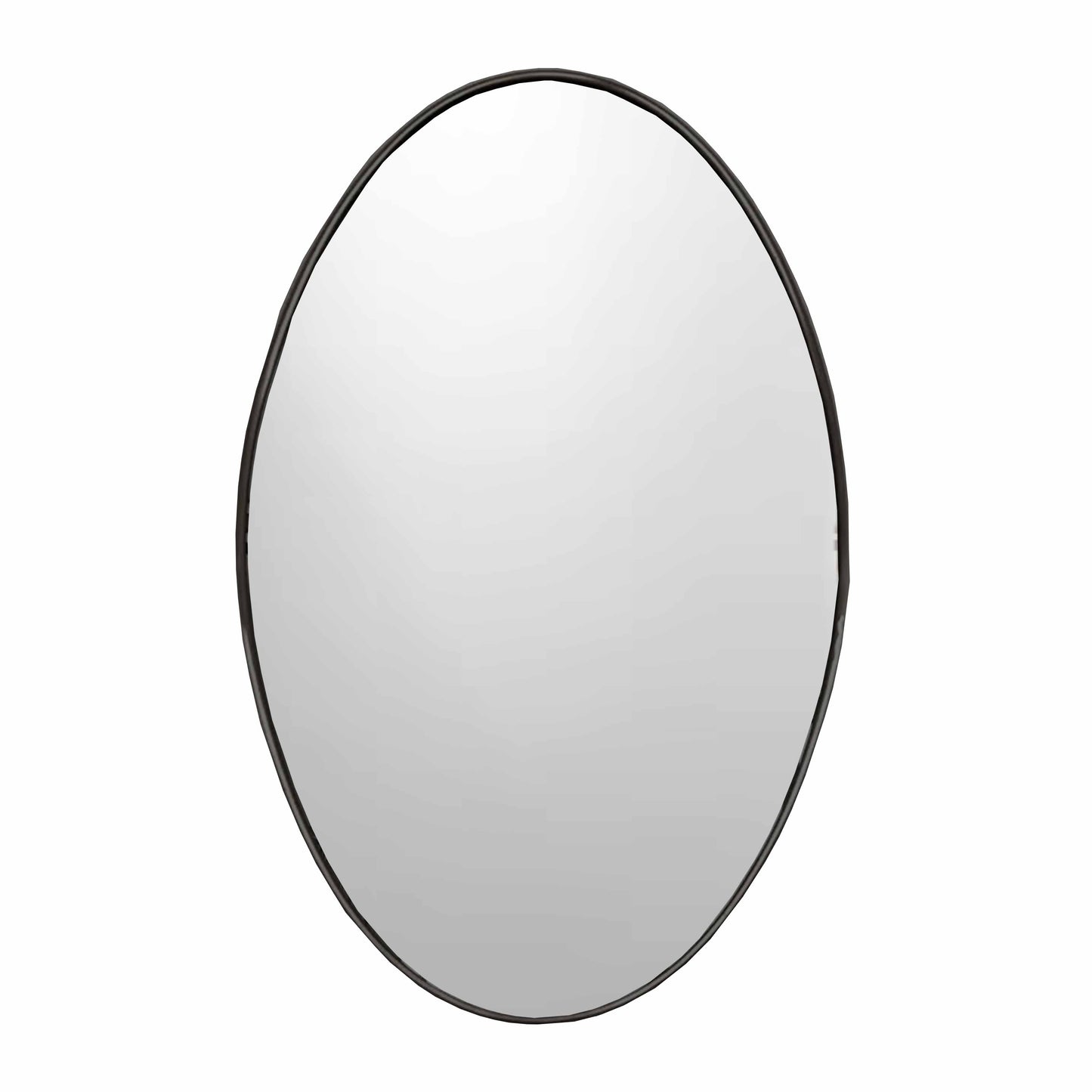 black framed Oval Mirror 