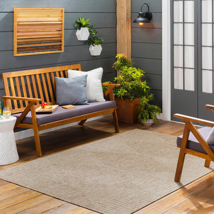 Dark Beige Outdoor Area Rug - Patio  Deck Mat