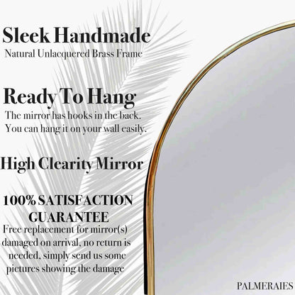 Oval Suspended Brass Mirror – Ceiling Mounted Bathroom Vanity Mirror