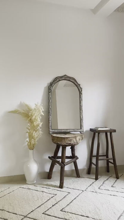 Miroir Arch Vintage - Miroir Berbère Fait Main avec Incrustation d'Os