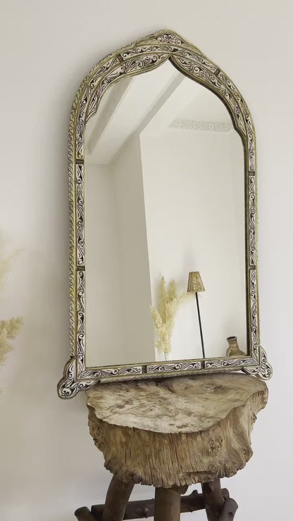 Vintage Mirror | White Bone Inlay Mirror