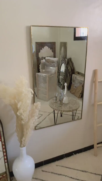 Antique Brass Mirror | Rectangular Wall Mirror