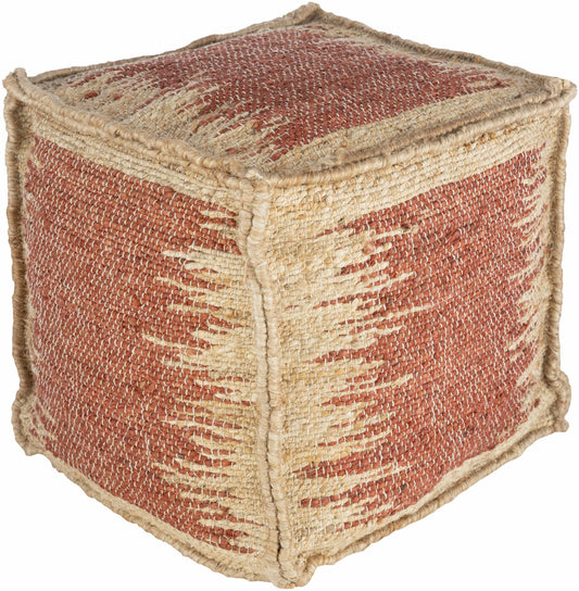 Rhuddlan Jute Pouf Rust Color Natural Seating For Living Rooms