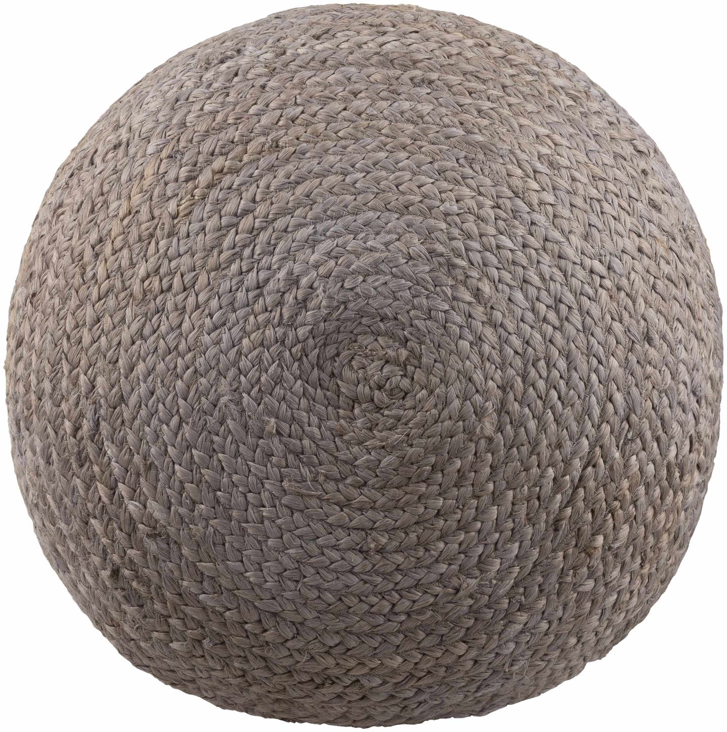 Rockaway Gray Knitted Jute Pouf Indoor Lounge Decor Accent Ottoman for Living Room