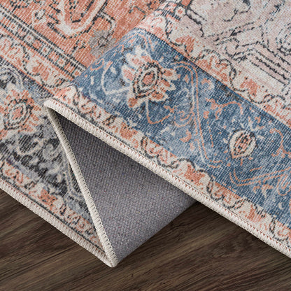 Distressed Washable Area Rug - Stylish Durable Easy to Clean