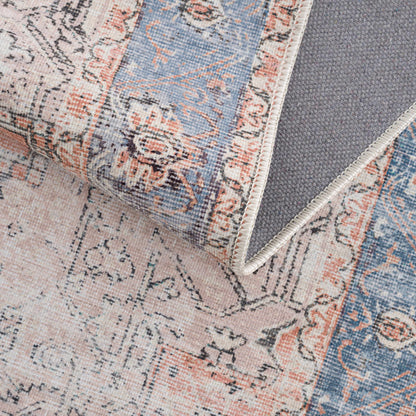 Distressed Washable Area Rug - Stylish Durable Easy to Clean