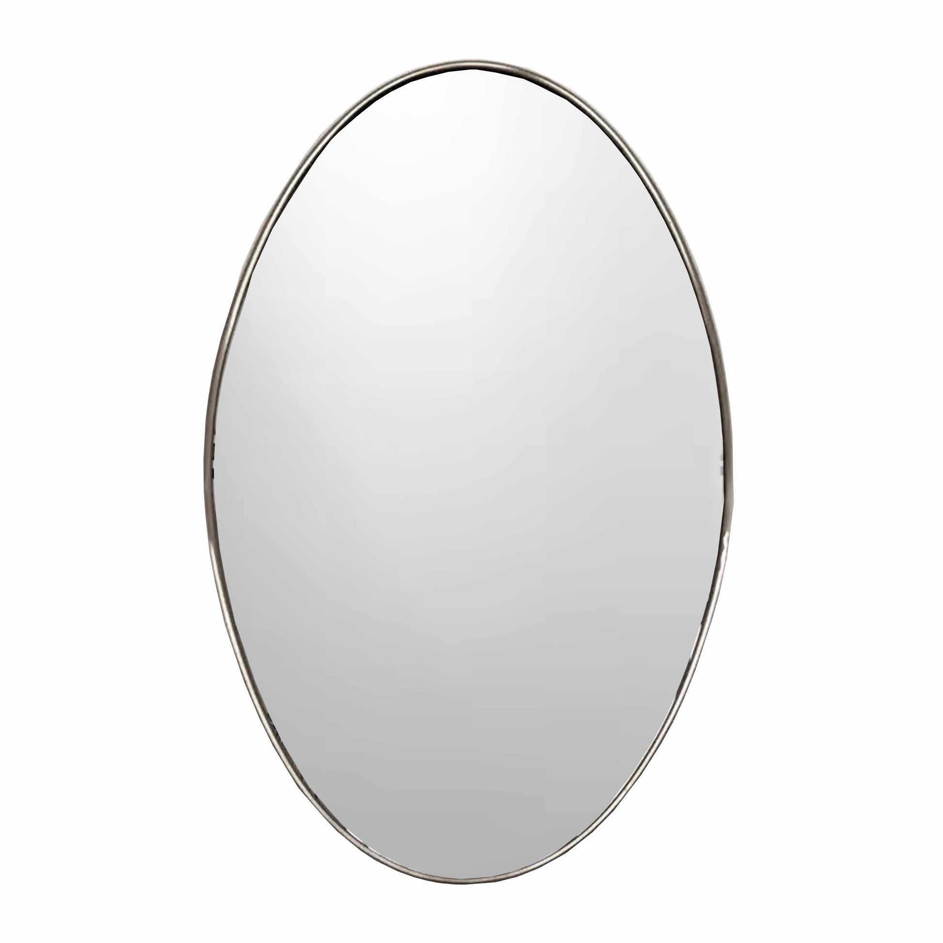 silver oval mirror