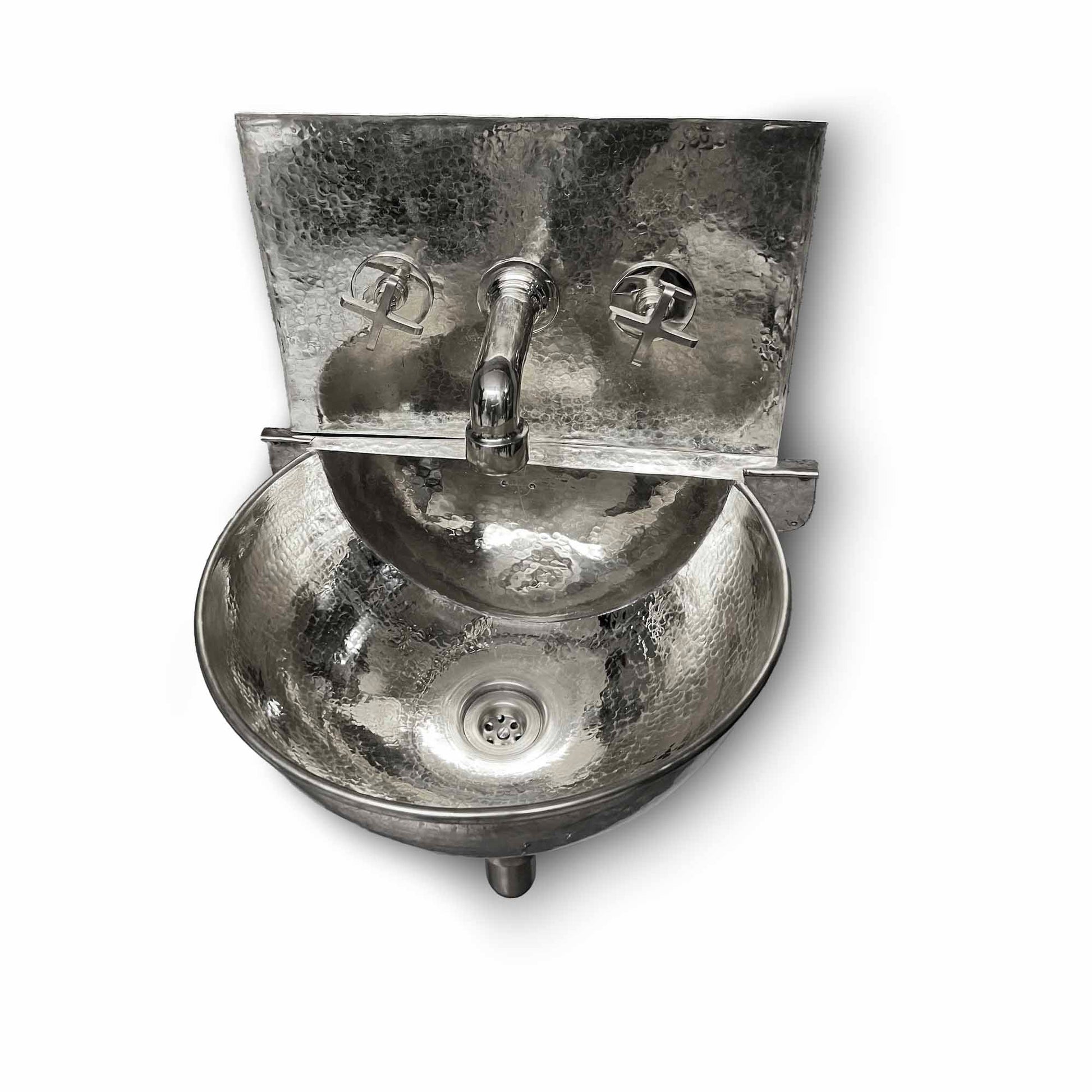 Silver Wall Mount Sink on white background