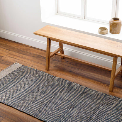 Navy Jute Area Rug - Stylish Durable Home Decor