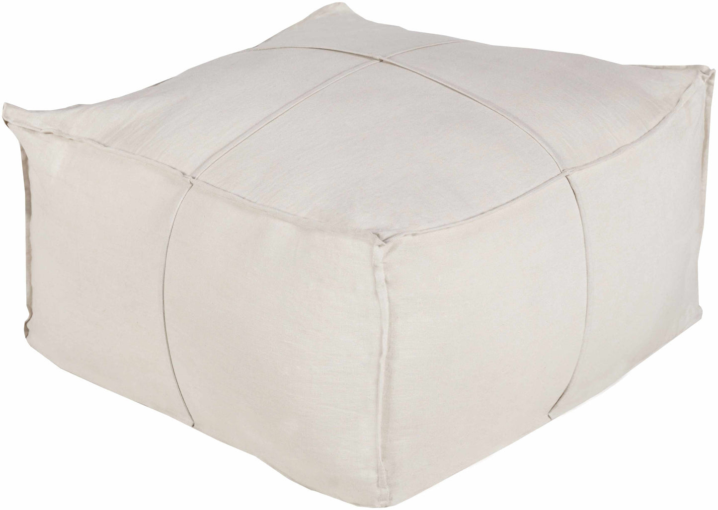 Ivory Pouf By Friendsville Solid And Striped Design Bedrooms