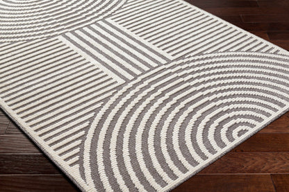 Colorful Kids Area Rug - Rainbow Washable Playroom Rug in Deron Gray