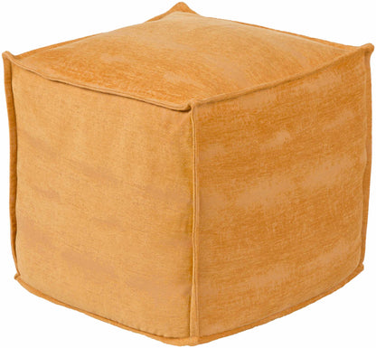 Summersville Pouf Burnt Orange Woven Accent Stool Soft Cotton