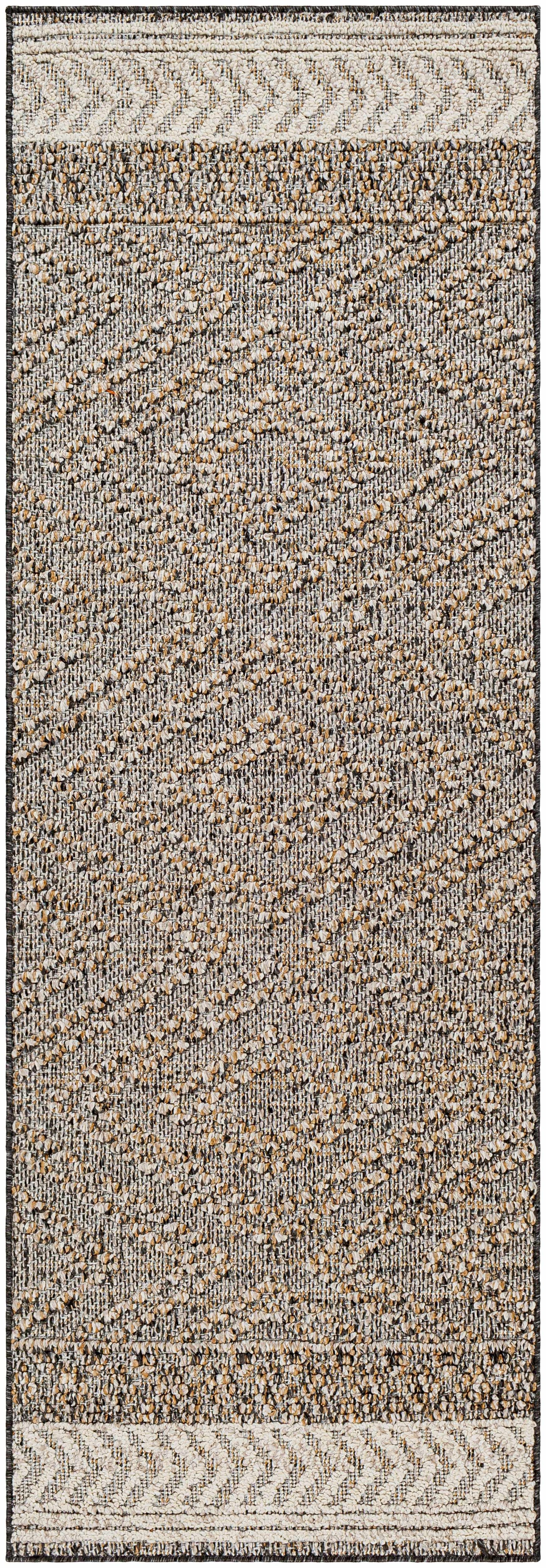 Beige and Charcoal Area Rug - Stylish Modern Home Decor