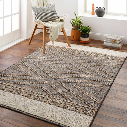 Beige and Charcoal Area Rug - Stylish Modern Home Decor