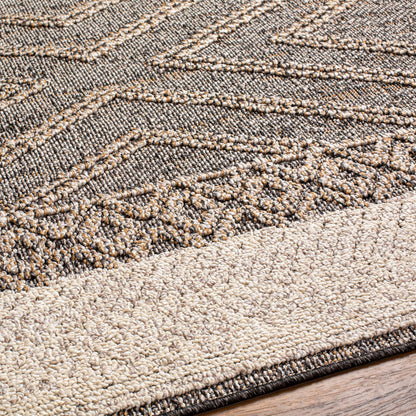 Beige and Charcoal Area Rug - Stylish Modern Home Decor