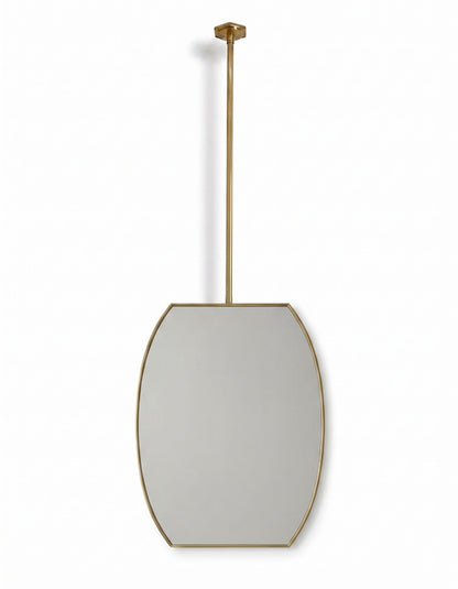Geometric Oval Brass Mirror – Luxury Hanging Wall Mirror