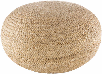 Tintern Jute Knitted Pouf Tan Natural Floor Seating Versatile For Living Rooms And Cozy Nooks