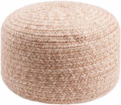 Tonanitla Natural Fiber Blush Knitted Pouf Seating For Indoor Outdoor Living
