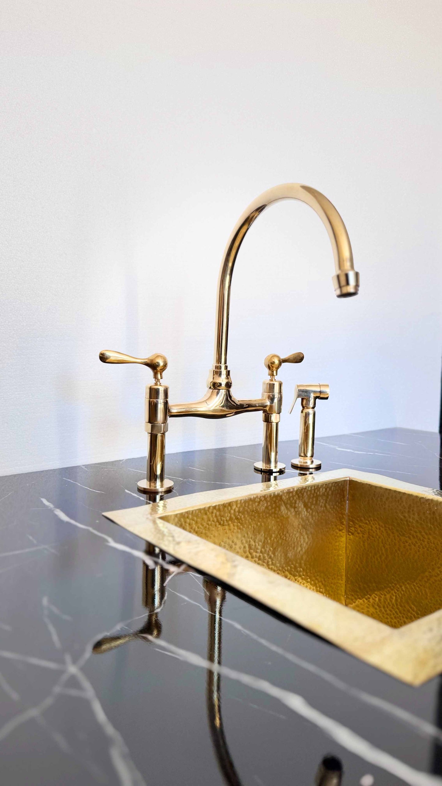 Unlacquered Brass Kitchen Faucets